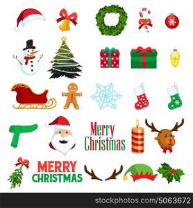 A vector illustration of Christmas Winter Clipart Icons