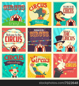 A vector illustration of circus icon sets