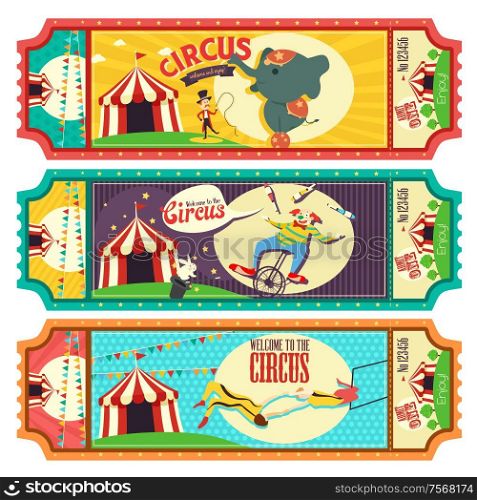 A vector illustration of circus ticket design
