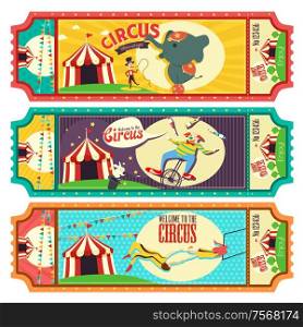 A vector illustration of circus ticket design
