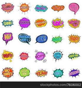 A vector illustration of Comic Expressions Speech Bubbles