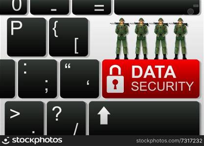 A vector illustration of concept of data security