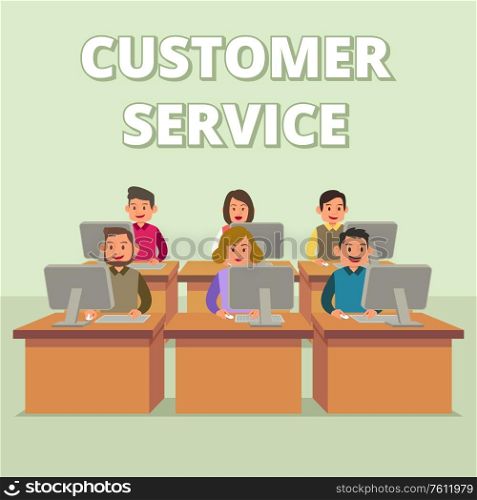 A vector illustration of Customer Service Technical Support