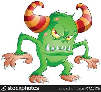 A vector illustration of cute scary green monster for Halloween.