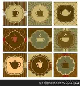 A vector illustration of different coffee designs