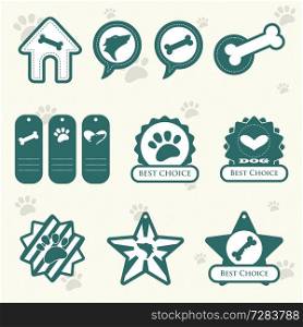 A vector illustration of dog label designs