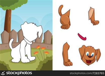 A vector illustration of dog puzzle