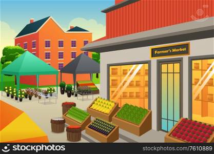 A vector illustration of Farmers Market Background
