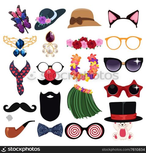 A vector illustration of Fashion Accessories Design Elements
