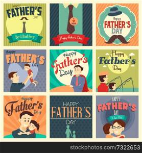 A vector illustration of father&rsquo;s day cards with ornament