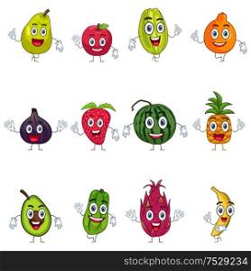 A vector illustration of fruit in characters