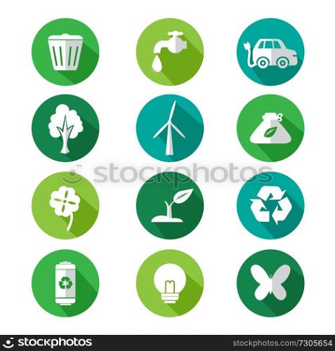 A vector illustration of go green icon sets