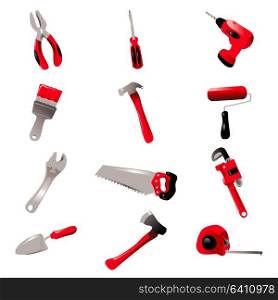 A vector illustration of hand tool icon sets