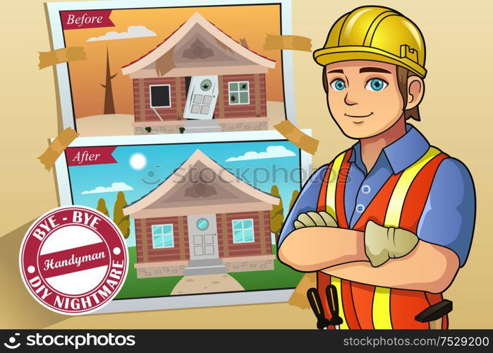 A vector illustration of handyman or contractor service poster