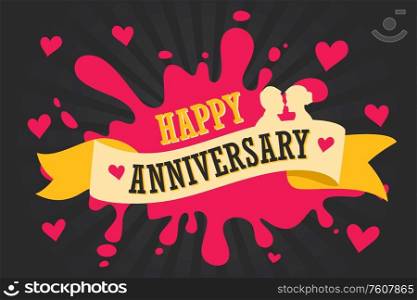 A vector illustration of Happy Anniversary Template Poster