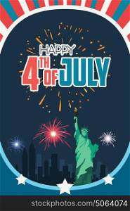 A vector illustration of Happy Fourth of July Poster