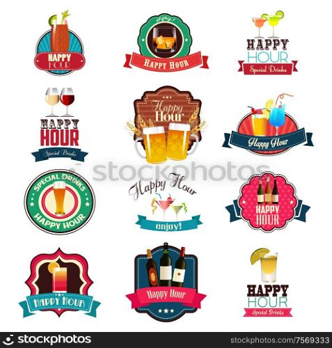 A vector illustration of Happy Hour Designs