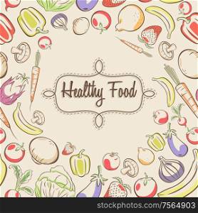 A vector illustration of healthy food poster design
