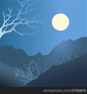 A vector illustration of hollow with naked trees