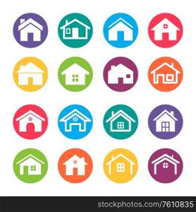 A vector illustration of Home Icons Design Elements