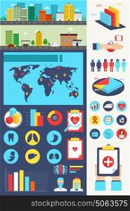 A vector illustration of Medical and Healthcare Infographic Elements