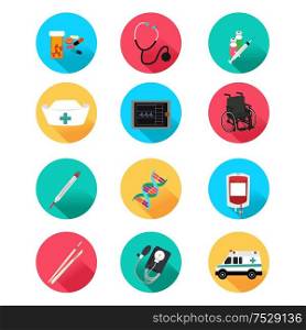 A vector illustration of medical icon sets