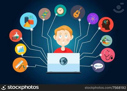 A vector illustration of online education concept