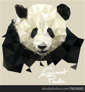 A vector illustration of Panda Illustration in Mosaic Style