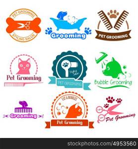 A vector illustration of Pet Grooming Service Business Logos