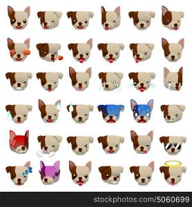 A vector illustration of Pitbulls Dog Emoji Emoticon Expression