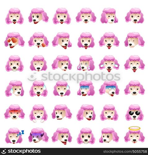 A vector illustration of Poodles Dog Emoji Emoticon Expression