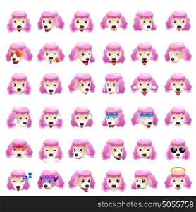 A vector illustration of Poodles Dog Emoji Emoticon Expression
