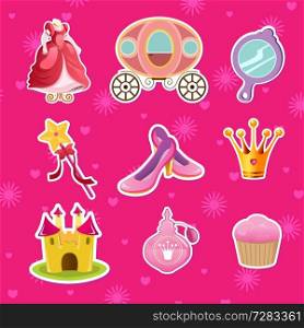 A vector illustration of princess icon designs