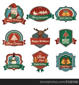 A vector illustration of retro Christmas icon designs