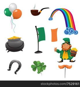 A vector illustration of Saint Patrick day icon sets