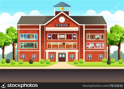 A vector illustration of school building