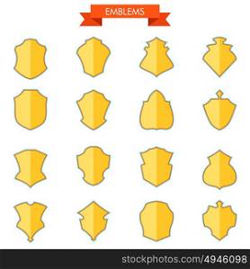 A vector illustration of shield icon sets