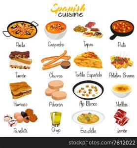 A vector illustration of Spanish Food Cuisine