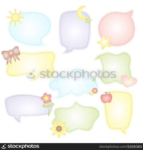 A vector illustration of speech bubbles drawings