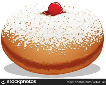 A Vector illustration of Sufganiyah which is a Donut for the Jewish Holiday Hanukkah.