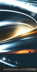 A vector illustration of supermassive black hole abstract universe background suitable for phone wallpaper
