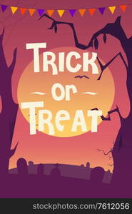 A vector illustration of Trick or Treat Halloween Poster