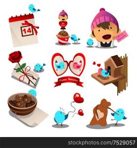 A vector illustration of valentine day icon sets