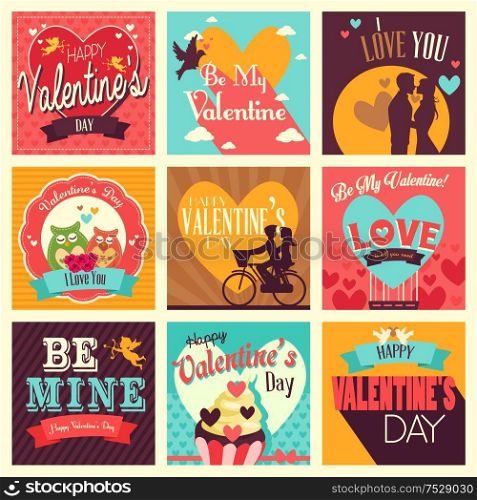 A vector illustration of valentine icon sets