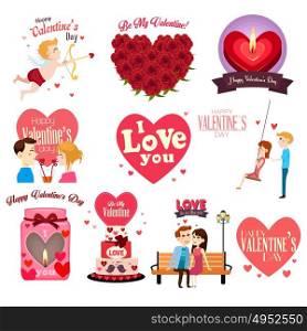 A vector illustration of Valentines Day Clipart Icon Set