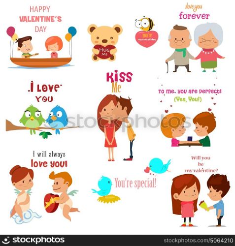A vector illustration of Valentines Day Illustrations
