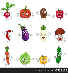 A vector illustration of vegetable in characters