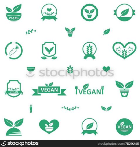 A vector illustration of vegetarian food icon sets