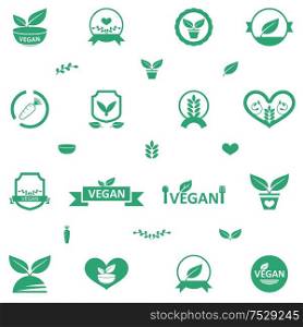 A vector illustration of vegetarian food icon sets