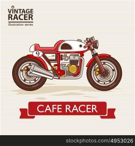 A vector illustration of Vintage Racing Motorcycle